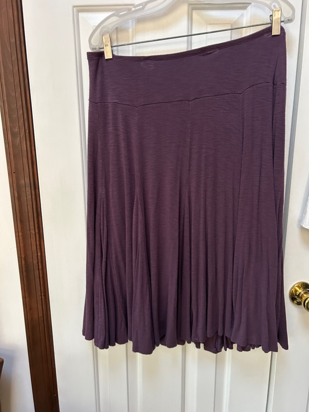 VERY FULL SWING SKIRT Coldwater Creek Purple Plum, midi, L(14-16), elastic waist